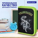 Пенал BRAUBERG, 1 отделение, полиэстер, 21х14 см, "Tyrannosaurus", 271531