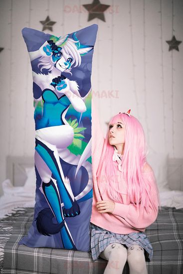 Дакимакура фурри Белый Дракон арт. 0685