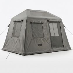 Надувная палатка UNIX Camp Vega 3х2 серый (+ навес)
