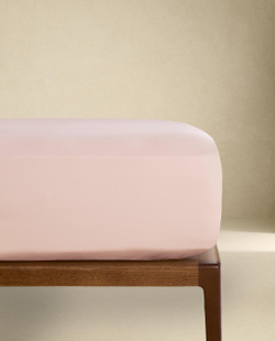 Zara Home - Атласная простыня с эластичной лентой, высота 40 см (300 нитей), розовый, 200х200х40 см