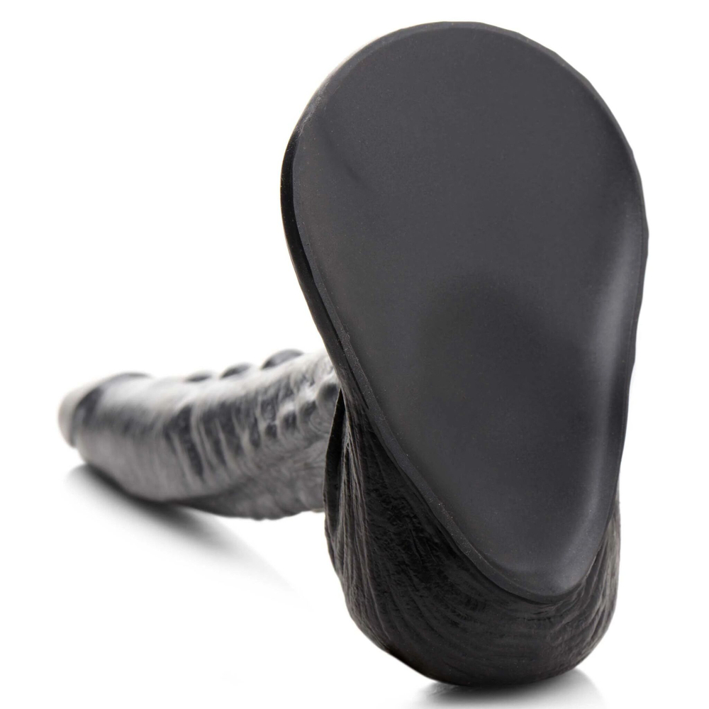 Серый фантазийный фаллоимитатор The Gargoyle Rock Hard Silicone Dildo - 23,6 см. (Цвет: серый)