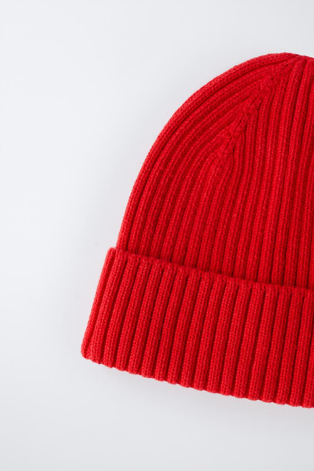 ZARA БАЗОВАЯ ВЯЗАНАЯ ШАПКА, КРАСНЫЙ