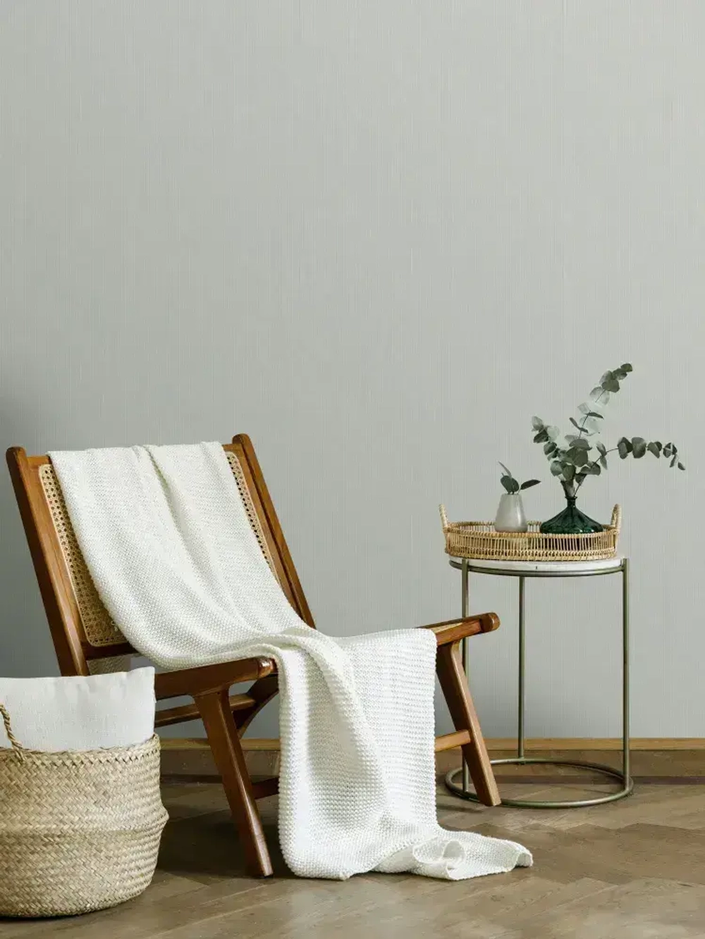 Обои флизелиновые 1.06 БЕЗ ПОДГОНА СВЕТЛО-ЗЕЛЕНЫЕ INTERIO m89193 с эффектом окрашеной стены, метровые, моющиеся, для гостиной, спальни, кухни,1.06*10.05 м