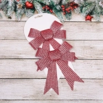 Бант на ёлку «Блестящие полосы» 14*18 см (набор 2 шт), Красный