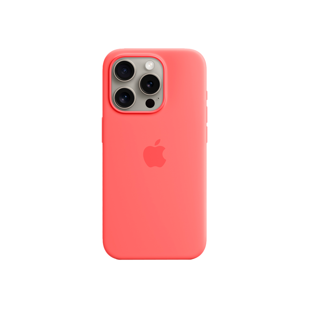 Силиконовый чехол с поддержкой MagSafe Apple Silicone Case для iPhone 15 Pro, Guava (Спелая гуава)