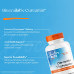 Doctor's Best, Curcumin Phytosome, куркумин, 1000 мг, 180 растительных капсул (500 мг в 1 капсуле)
