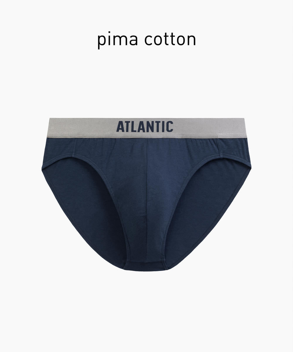 Мужские трусы слипы спорт Atlantic, 1 шт. в уп., пима хлопок, сине - зеленые, MP-1589