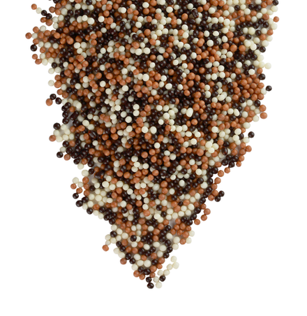 Драже взорванные зерна риса (белый, светло-коричневый, темно-коричневый) 2-5 мм, 50 грамм.