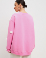 Свитшот oversize с вышивкой цветами