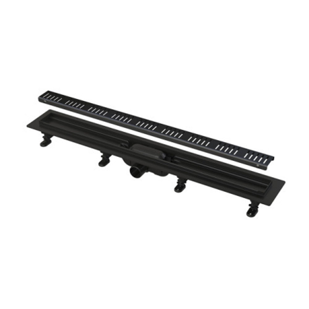 Водоотводящий желоб с порогами для перфорированной решетки AlcaPlast APZ10BLACK-950M Simple