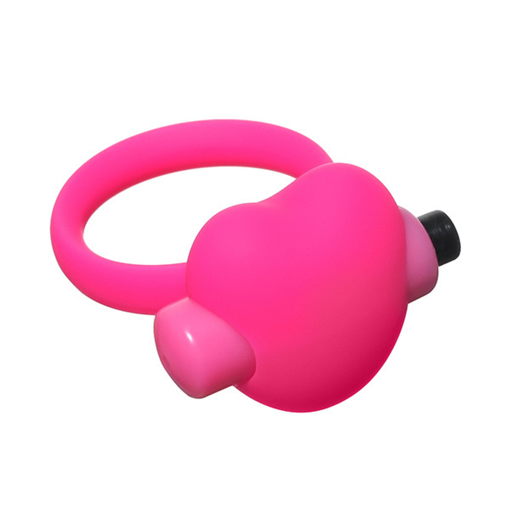 Розовый эрекционное виброколечко 3см Lola Games Emotions Heartbeat pink 4006-01Lola