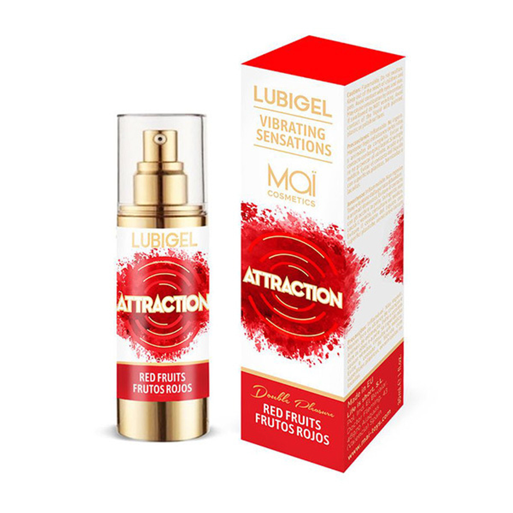 Интимный гель с эффектом вибрации и фруктовым ароматом Mai cosmetics Attraction 30мл
