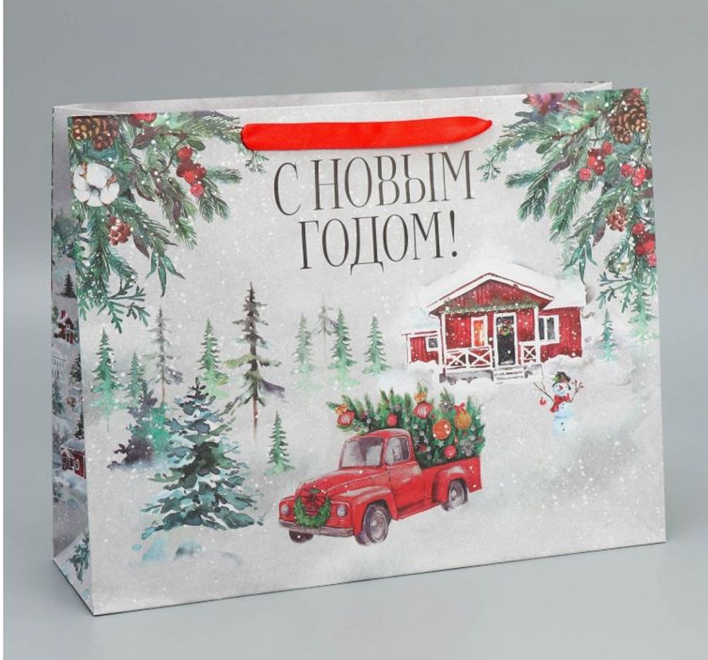 Пакет новогодний "Новогодняя история", L 40×31×11.5 см