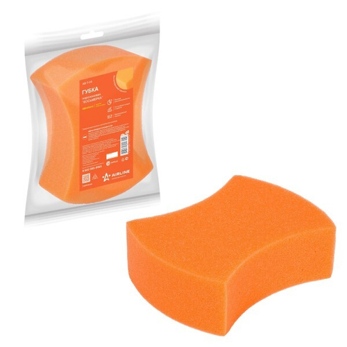 Губка для мойки а/м поролоновая  Восьмерка  18*14*6 см (пакет с европодвесом) (AIRLINE)