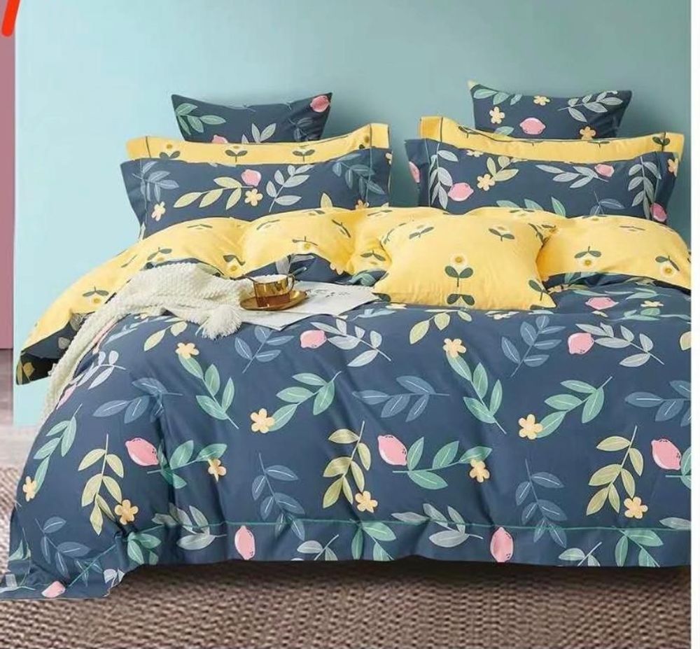 Комплект постельного белья ZEPHYR HOME. King Size Сатин 100% Хлопок Цветочки