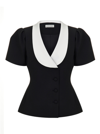 Жакет Odri с белым воротником, черный