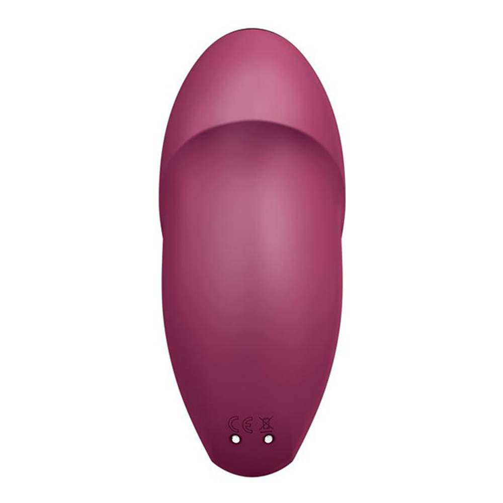 Малиновый вибростимулятор 11см Satisfyer Tap & Climax 1