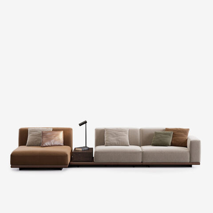 4-х местный нераскладной диван с кушеткой KYOTO KO-12