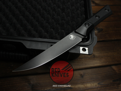 Кухонный нож Microtech Boning кастом - клинок DLC, больстеры титан, рук. G10