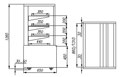 Кондитерская витрина Полюс Carboma ВХСв - 0,9д Cube