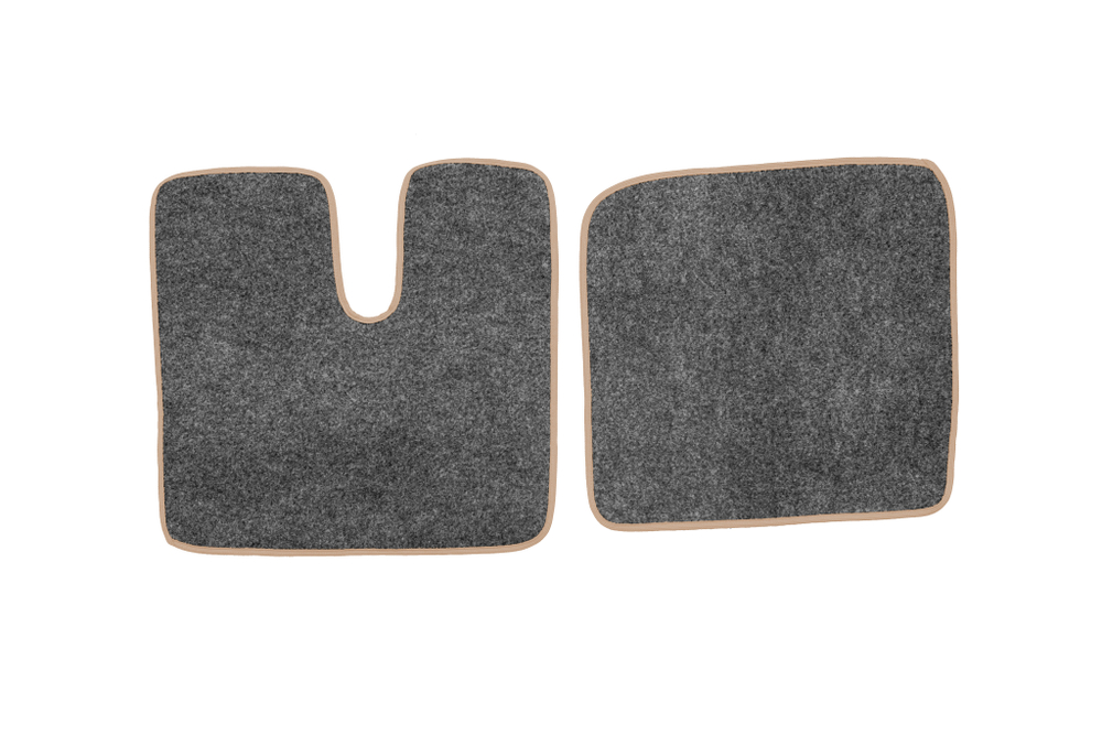 Ковры MAN TGX с 2-мя ящиками (автомат) (экокожа, бежевый, бежевый кант, красная вышивка)