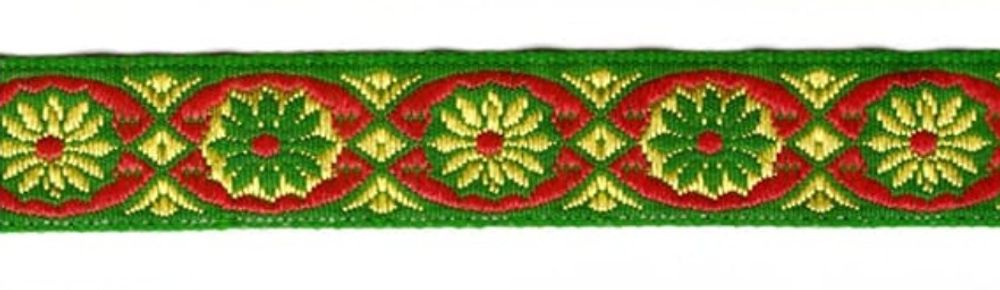 Тесьма жаккард, 7864, ш. 1,8 см, зелёный