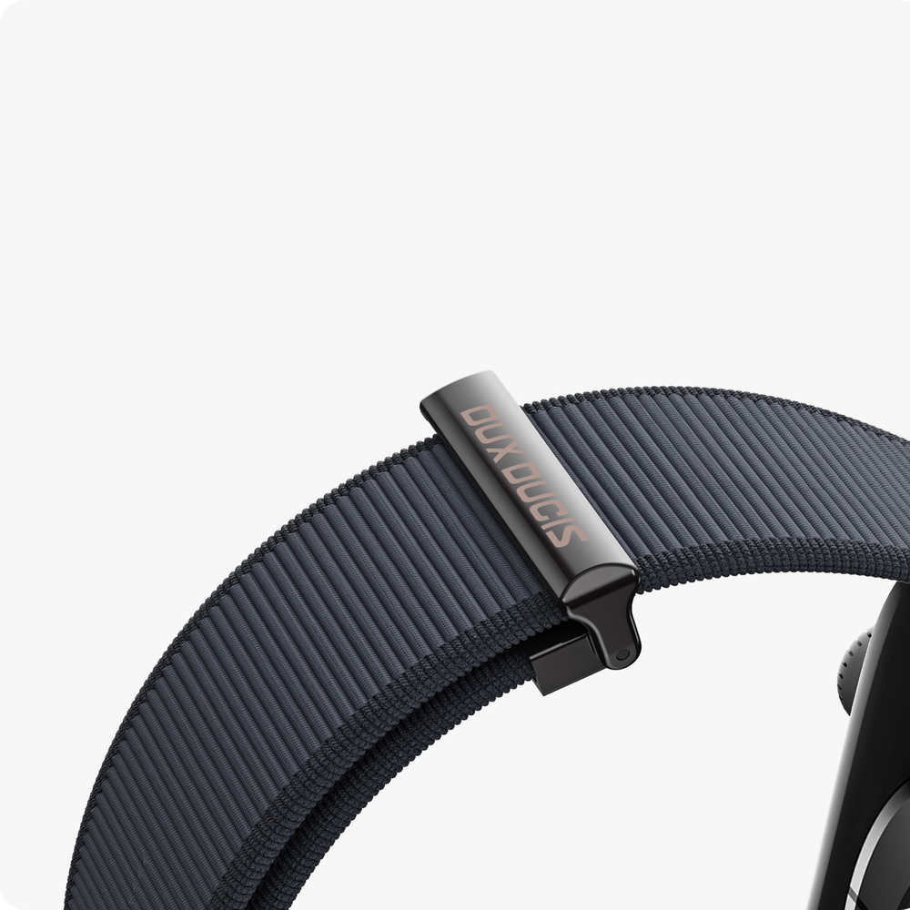 Ремешок черного цвета с магнитной фиксацией для смарт часов Apple Watch размером 42, 44, 45, 46, 49MM, серия Strap (YM Series) от Dux Ducis