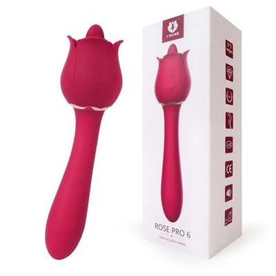 Розовый вибромассажер Rose Pro 6 - 21,4 см. (Цвет: розовый)