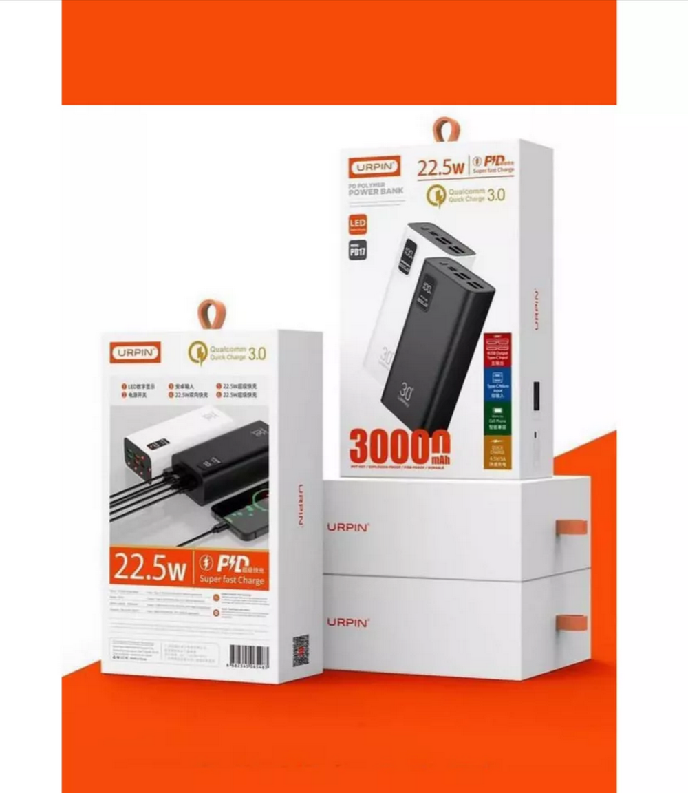 Повербанк (PowerBank) URPIN PD17 (30000mAh)
