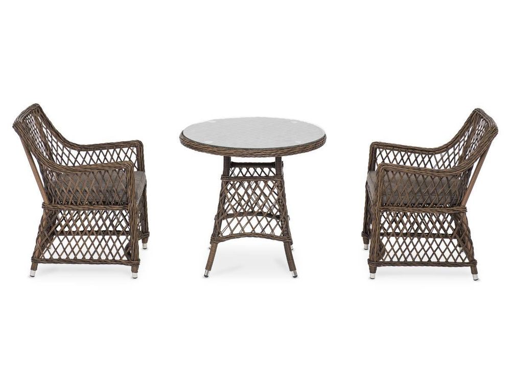 "Эспрессо-80 L" обеденная группа плетеная, цвет коричневый