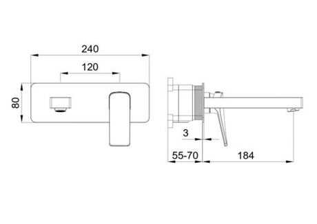 Встраиваемый смеситель для раковины BRUNNENBERG 301
