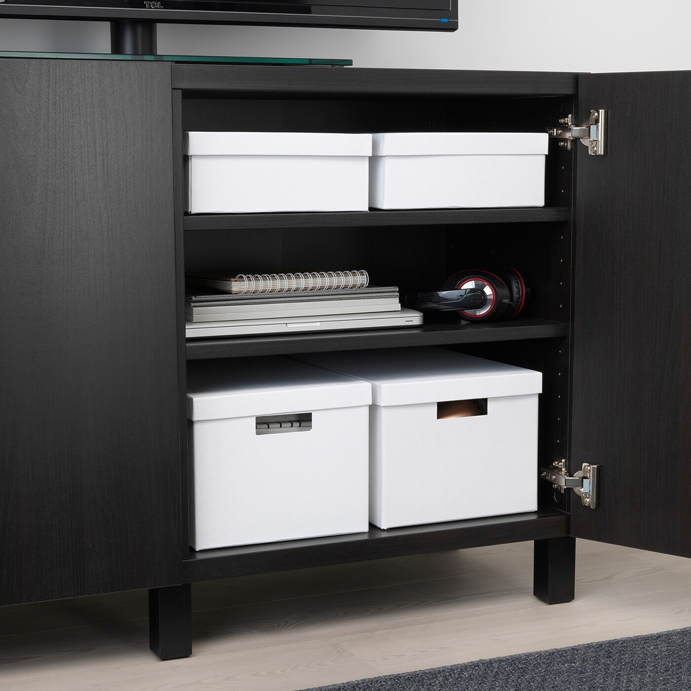 IKEA TJENA  (ИКЕА ТЙЕНА)  -  Контейнер с крышкой, белый, 25x35x20 см