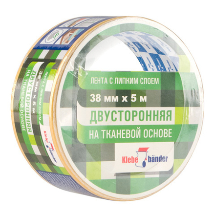 Двусторонняя тканевая лента, 38мм* 5м, в и/у, Klebebander KPV305T