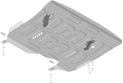 Защита картера двигателя, Радиатора, Электроусилителя руля, Переднего электромотора. 4 мм, Алюминий для Li Auto L6 2024-н.в., Motodor.349901