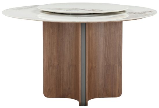 Стол CASTELA 135 Белый мрамор CA071, керамика / Орех