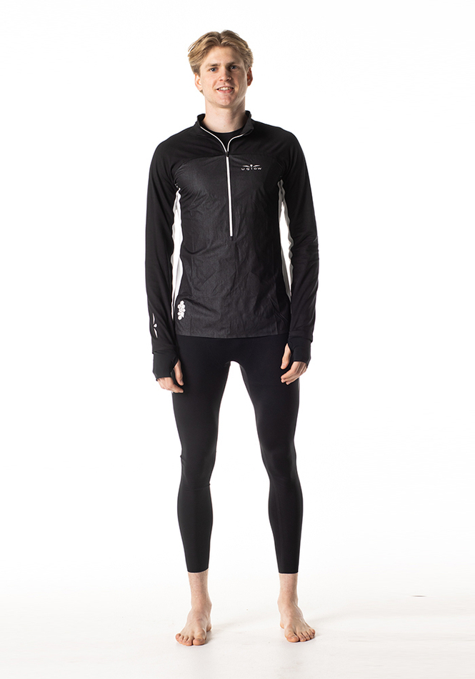 ЛОНГСЛИВ С МЕМБРАННОЙ ВСТАВКОЙ МУЖСКОЙ 3/4 ZIP LONG SLEEVE WIND BREAKER | BLACK/WHITE