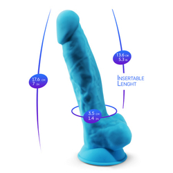 Фаллоимитатор SILEXD Model 1 с мошонкой, 7', голубой