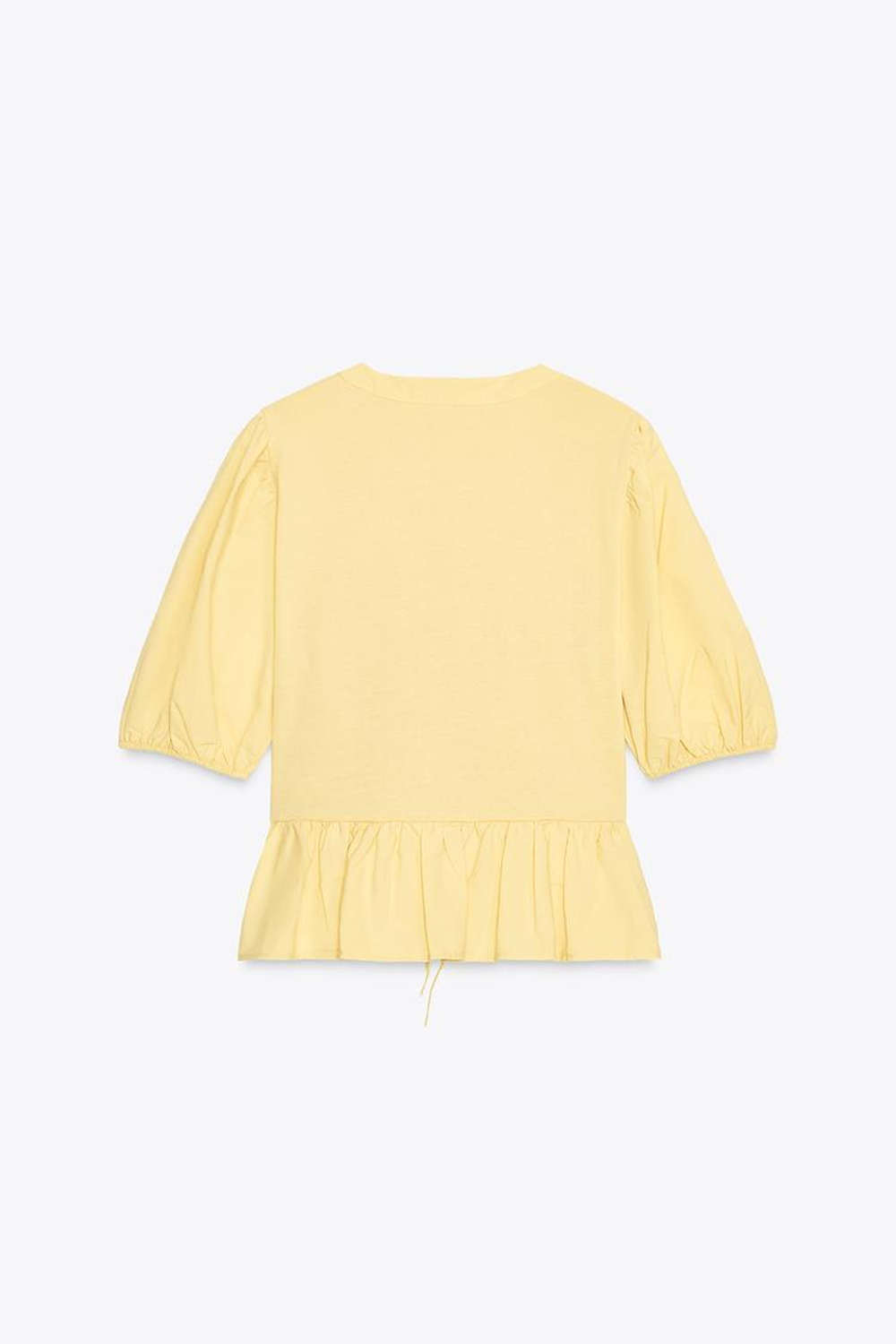 ZARA КОМБИНИРОВАННЫЙ ТОП С ЗАВЯЗКАМИ, ЖЕЛТЫЙ