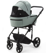 Детская коляска Adamex Zico Deluxe New 2 в 1 ZN-SA20 (СЕРО-ЗЕЛЕНАЯ КОЖА)