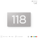 Номер на дверь 118, табличка на дверь для офиса, квартиры, кабинета, аудитории, склада, серый 120х70 мм, Айдентика Технолоджи