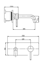 Смеситель для раковины BelBagno ETNA настенный монтаж ETN-BLVM-IN