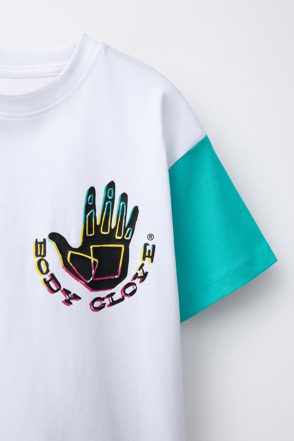 ZARA X BODY GLOVE ® ФУТБОЛКА С КОНТРАСТНЫМИ РУКАВАМИ, БЕЛЫЙ