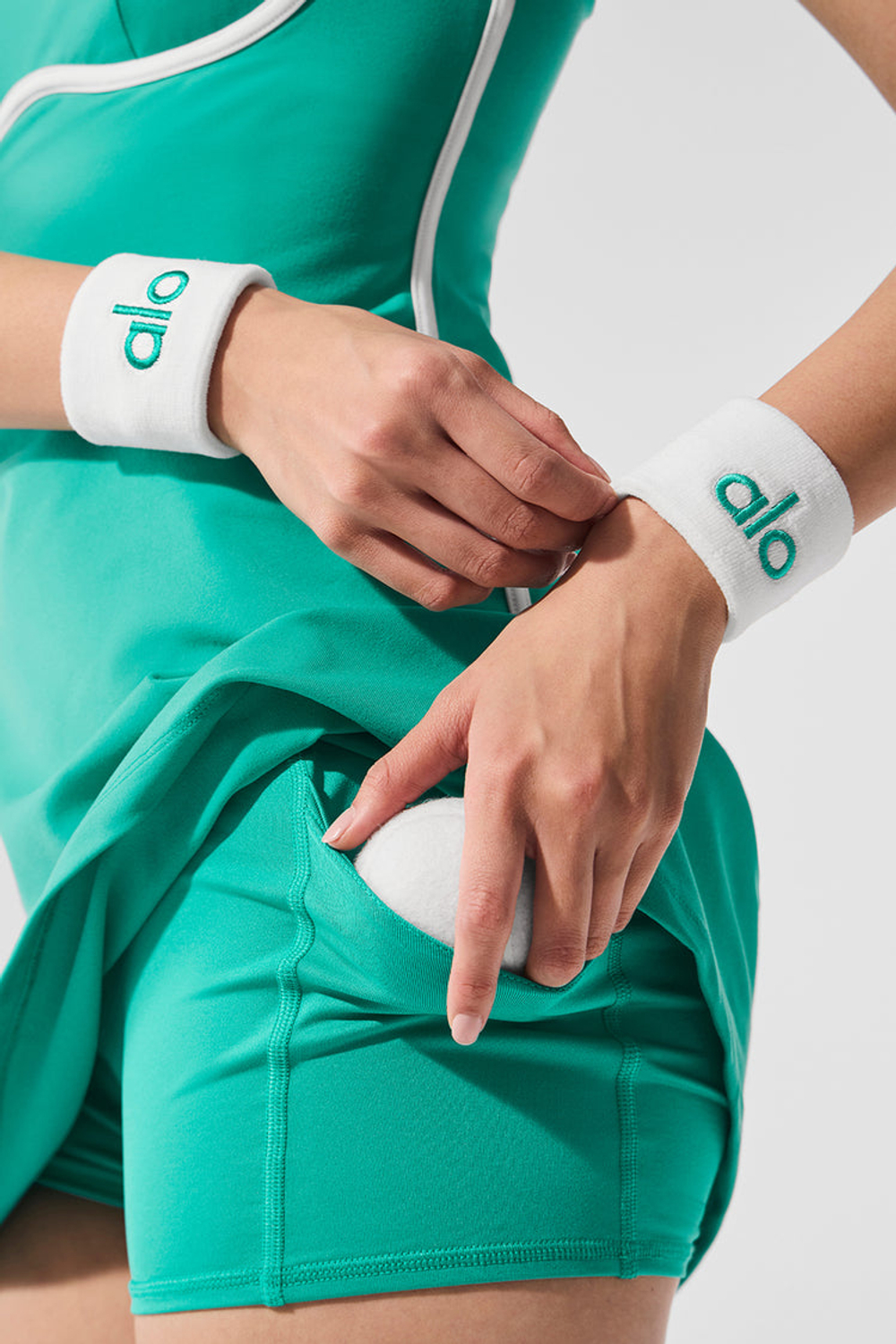 Alo yoga Спортивные напульсники, белый/зеленый