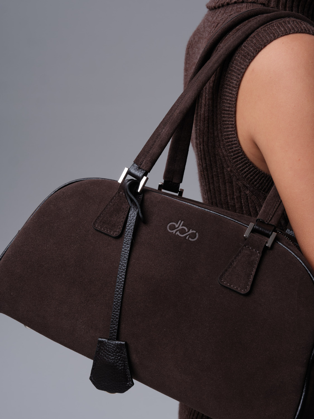 Замшевая сумка DBR 31358 темно-коричневый велюр