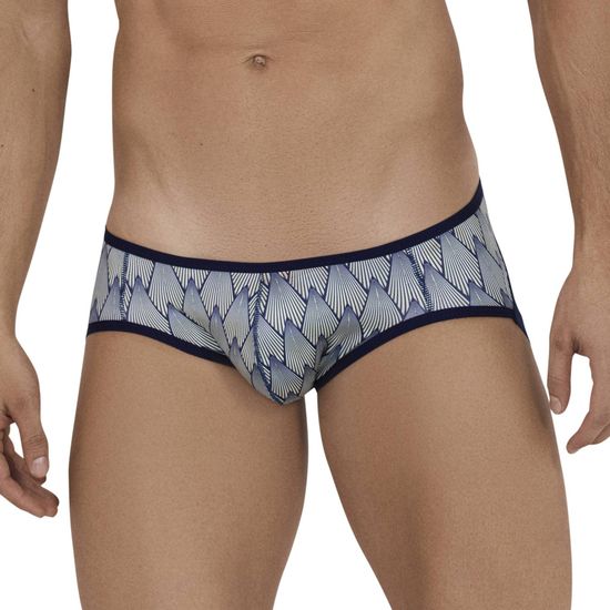 Мужские трусы джоки желтые с темно-синим принтом Clever Moda SUBLIME JOCKSTRAP 114403