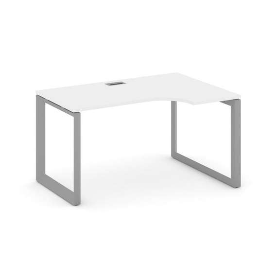 Style Project Стол рабочий эргономичный SN-59O.SPA-021(R) Белый/Металл Серый/Серебро Заглушка 1380*8