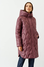 0091 Пальто женское (пепельно-бордовый)