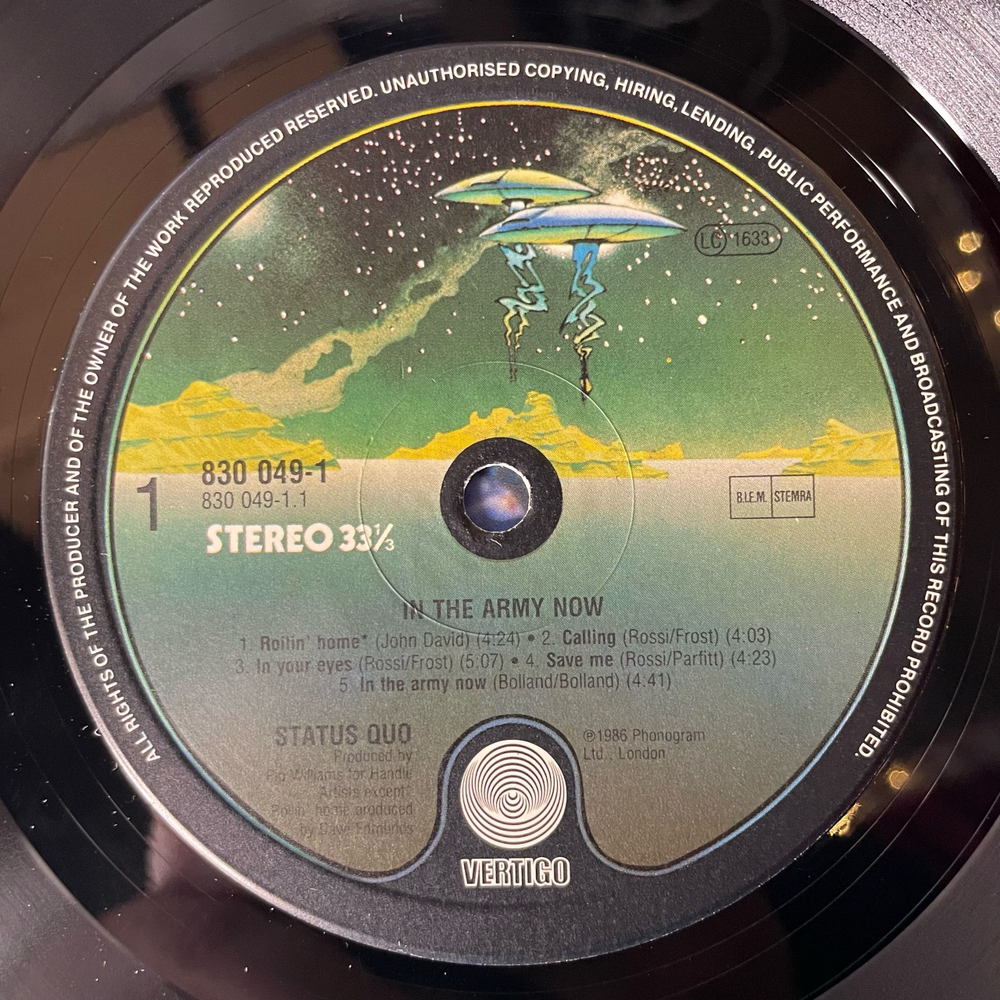 Винтажная виниловая пластинка LP Status Quo In The Army Now (Германия 1986)