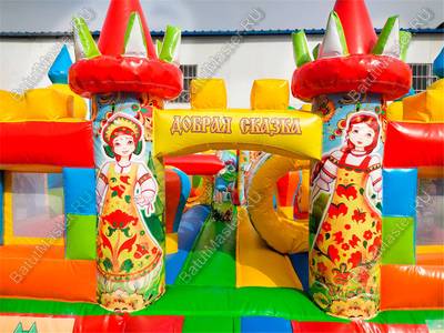 Надувной батут-горка "Русские сказки", 6x5x2.8 м