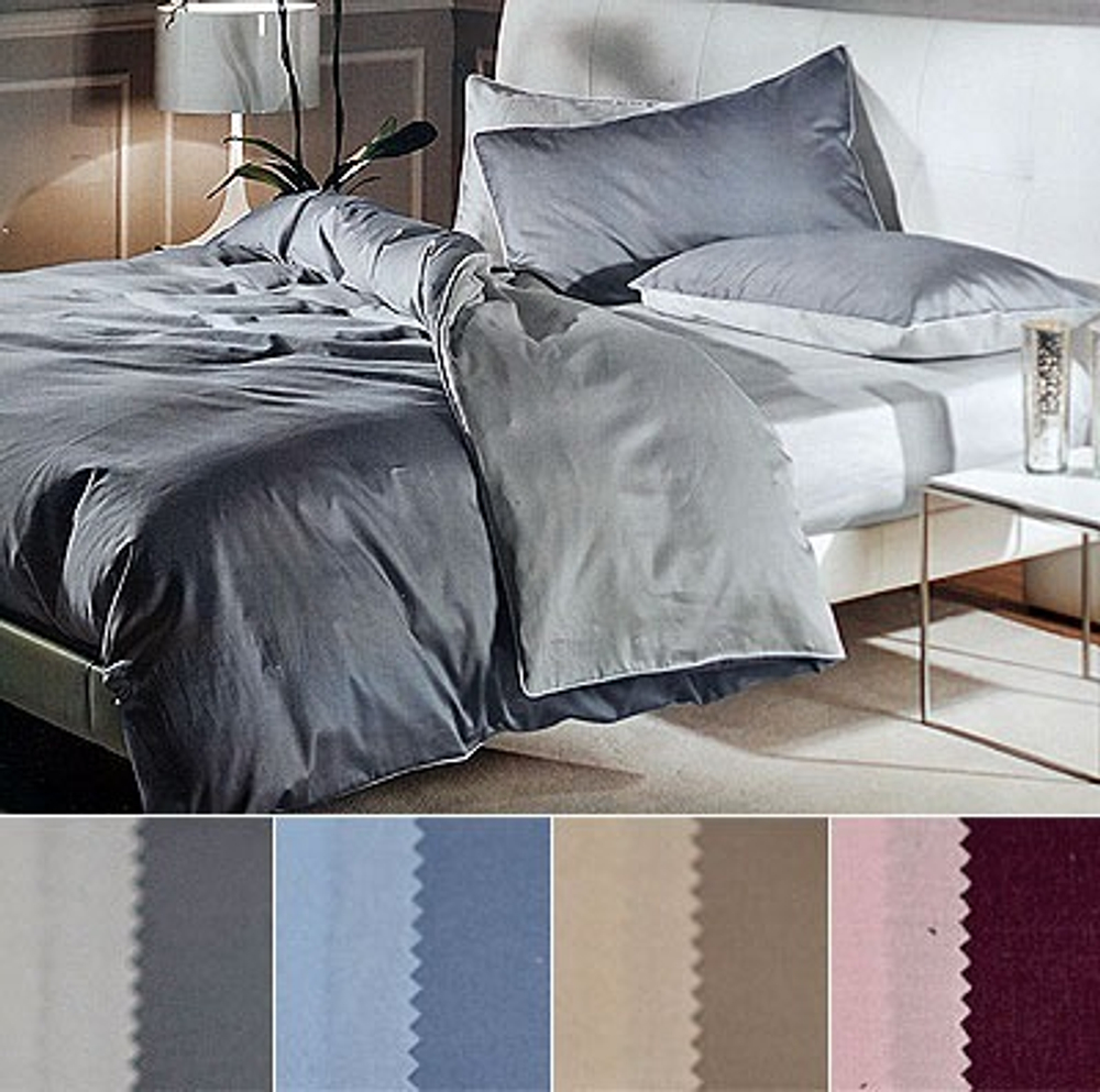 Постельное белье 1.5 спальное Caleffi Raso темно-коричневое/коричневое Италия